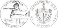 Kuba 10 Pesos Silber XXV. Olympische Sommerspiele, Barcelona 1992 - Hürdenlauf -
