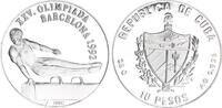 Kuba 10 Pesos Silber XXV. Olympische Sommerspiele, Barcelona 1992 - Turnen -