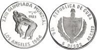 Kuba 5 Pesos Silber XXIII Olympische Sommerspiele, Los Angeles 1984. Judo Auflage 5.000!!! -