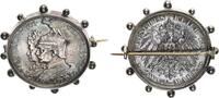 Kaiserreich Patriotische Brosche aus 2 Mark, 200 Jahre Preußen, Fassung Silber teilvergolde -