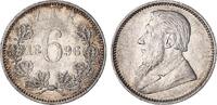 Südafrika 6 Pence Silber Johannes Paulus Kruger -