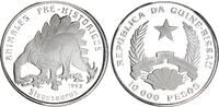 Guinea-Bissau 10.000 Pesos Silber Prehistoric Animals - Stegosaurus -
