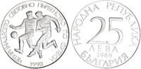 Bulgarien 25 Leva Silber Fußball-Weltmeisterschaft 1990, Italien -