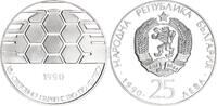 Bulgarien 25 Leva Silber Fußball-Weltmeisterschaft 1990, Italien /Fußball -