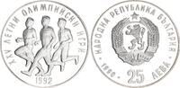 Bulgarien 25 Leva Silber XXV. Olympische Sommerspiele 1992 -