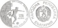 Bulgarien 25 Lewa Silber Fußball-Weltmeisterschaft 1986, Mexiko - Balltritt -