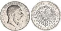 Kaiserreich - Baden 5 Mark Silber Friedrich -