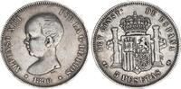 Spanien 5 Pesetas Silber Alfonso XIII. -