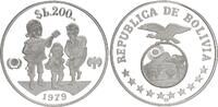 Bolivien 200 Pesos Silber Internationales Jahr des Kindes -