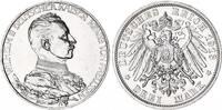 Deutsches Kaiserreich - Preußen 3 Mark Silber Wilhelm II. - 25 jähriges Regierungsjubiläum -