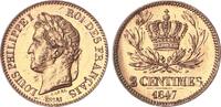 Frankreich 2 Centimes Probe Essai Louis Philippe I. Jahreszahl und S in Centimes im Stempel geändert -