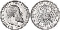 Württemberg 3 Mark Silber Wilhelm II. J.175 -