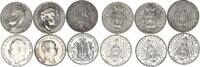 Deutsches Kaiserreich 6 x 3 Mark Silber Bayern, Baden, Hamburg, Preußen, Sachsen, Württemberg -