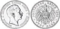 Deutsches Kaiserreich - Preußen 5 Mark Silber Wilhelm II. J.104 -