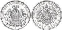 Kaiserreich Hansestadt Hamburg 5 Mark Silber J.65 -
