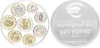 San Marino Medaille Silber 1oz Die ersten Euro Münzen -