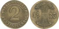 Deutschland / Weimar 2 Pfennig Weimar 2 Pfennig 1923 A Probe in Messing 2,38g; vz -