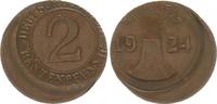 Deutschland / Weimar 2 Pfennig Weimar 2 Rentenpfennig 1924 D Fehlprägung: 20% dezentriert vz -