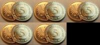 Deutschland / Bundesrepublik 5 Mark 5 DM Kursmünze 1998ADFGJ 5 Stück komplett TOP-Erhaltung prägefrisch-stempelglanz -