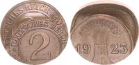Deutschland / Weimar 2 Pfennig Fehlprägung Weimar 2 Pfennig 1923 Fehlprägung Doppelschlag, 2x geprägt -
