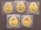Deutschland 10 Pfennig 10 Pfennig 2001 A,D,F,G,J 5 Münzen komplett Stempelglanz, in Folie -