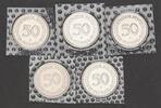 Deutschland 50 Pfennig 50 Pfennig 1996 A,D,F,G,J 5 Münzen komplett Stempelglanz, in Folie -