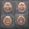 Deutschland 2 Pfennig 2 Pfennig 1978 D,F,G,J 4 Münzen komplett Stempelglanz, in Folie -