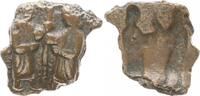 Antike / Byzanz Fragment einer Plakette Kaiser und hl. Georg halten ein Kreuz -