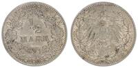 Kaiserreich Deutschland 1/2 Mark Deutsches Kaiserreich, 1/2 Mark Silber 1909 J -