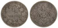 Kaiserreich Deutschland 1/2 Mark Deutsches Kaiserreich, 1/2 Mark Silber 1907 J -