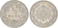 Kaiserreich Deutschland 1/2 Mark Deutsches Kaiserreich, 1/2 Mark Silber 1913 F -