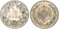 Kaiserreich Deutschland 1/2 Mark Deutsches Kaiserreich, 1/2 Mark Silber 1905 F -