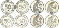 Deutschland 50 Pfennig 50 Pfennig 1982 D,F,G,J 4 Münzen komplett PP -