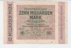 Deutschland, Deutsches Reich 10 Milliarden Mark Reichsbanknote Wasserzeichen: Ringe -