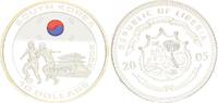 Liberia 10 Dollar Farbmünze, South Korea, 10 Dollars, mit Echtheits-Zertifikat -