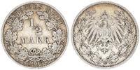 Deutsches Kaiserreich 1/2 Mark Deutsches Kaiserreich 1/2 Mark 1908 G -