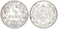 Kaiserreich Deutschland 1/2 Mark Deutsches Kaiserreich, 1/2 Mark Silber 1907 J -
