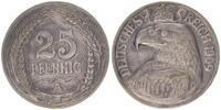 Kaiserreich 25 Pfennig Probe Probe zum 25Pf. J.18 Wertseite ähnlich J.18, RS.Adler nach links. -