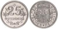 Kaiserreich 25 Pfennig Probe Probe 25Pf. J.18 in anderer Gestaltung der Vorder- und RS., Nickel, fast st -
