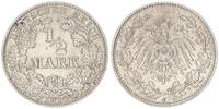 Deutsches Kaiserreich 1/2 Mark 1/2 Mark Silber - 1914 J Deutsches Kaiserreich vz -