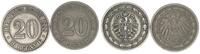 Deutschland / Kaiserreich Lot 2 x 20 Pfennig Kaiserreich Lot 2 x 20 Pfennig J.6 und J.14 -