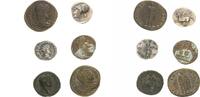 Antike / Griechen /Römische Kaiserzeit / 6 Nachprägungen 6 Nachprägungen Mittelbronzen, Antoninian, As, Silberstater mit Bezug zur Medizi -