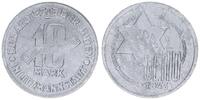 Deutschland / Polen / Getto Litzmannstadt 10 Mark (mit Echtheitszertifikat) Getto Litzmannstadt 10 Mark 1943 Aluminium -