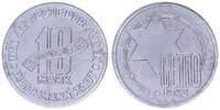 Deutschland / Polen / Getto Litzmannstadt 10 Mark (mit Echtheitszertifikat) Getto Litzmannstadt 10 Mark 1943 Aluminium -