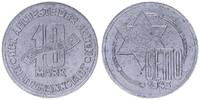 Deutschland / Polen / Getto Litzmannstadt 10 Mark (mit Echtheitszertifikat) Getto Litzmannstadt 10 Mark 1943 Aluminium -