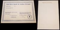 Deutschland / 3. Reich "Blanko" Adolf Hitler Spende der deutschen Wirtschaft N°433166 Watenstedt -