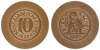 Aachen Aachen 10 Pfennig Späterer Abschlag in Kupfer, Aachen Stadt 10 Pf., RS Bärin -