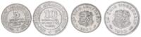 xxx Nebengebiete / Schleswig-Holstein 5, 10 Hundertstel Gutschriftmarke Gold-Girobank Schleswig-Holstein-AG Notgeld ss-vz -