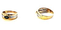 333 Gold Ring mit Saphir und Diamanten, Ringgröße 55 -