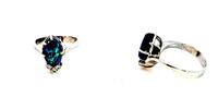 Europa 585 Weißgold Ring mit Opal und 3kleinen Diamanten, Ringgröße 54 -